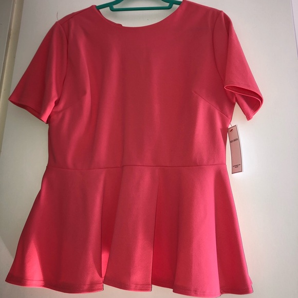 pink boutique peplum top